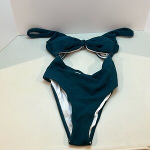 Dark green textured One piece